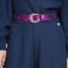 BELT - Metallic Fuchsia Croco 2 BELT - Metallic Fuchsia Croco -Pom Amsterdam pom amsterdam belts pink 75 belt metallic fuchsia croco 1183195564