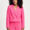 BLAZER - Short Vibrant Pink 2 BLAZER - Short Vibrant Pink -Pom Amsterdam pom amsterdam blazers pink 34 blazer short vibrant pink 72738885370236