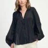 BLOUSE - Lena Black 1 BLOUSE - Lena Black -Pom Amsterdam pom amsterdam blouses black 34 blouse lena black 1147431726