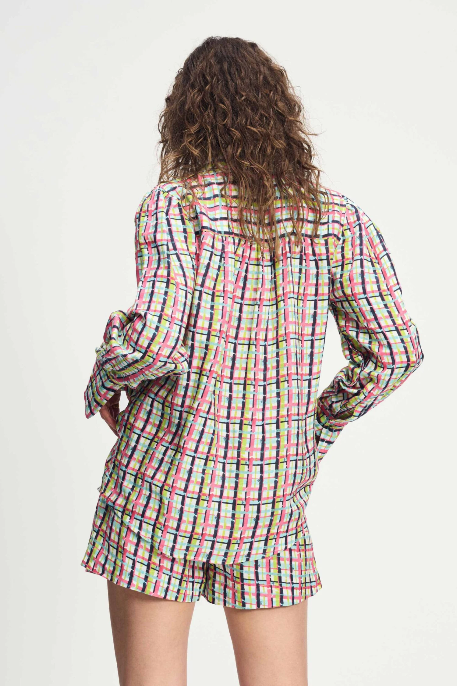 BLOUSE - Brushwork Check Linen 6 BLOUSE - Brushwork Check Linen - Image 4