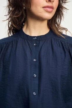 BLOUSE - Deep Dark Blue 12 BLOUSE - Deep Dark Blue -Pom Amsterdam pom amsterdam blouses blouse deep dark blue 1144823138