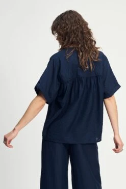 BLOUSE - Deep Dark Blue 11 BLOUSE - Deep Dark Blue -Pom Amsterdam pom amsterdam blouses blouse deep dark blue 1144823139