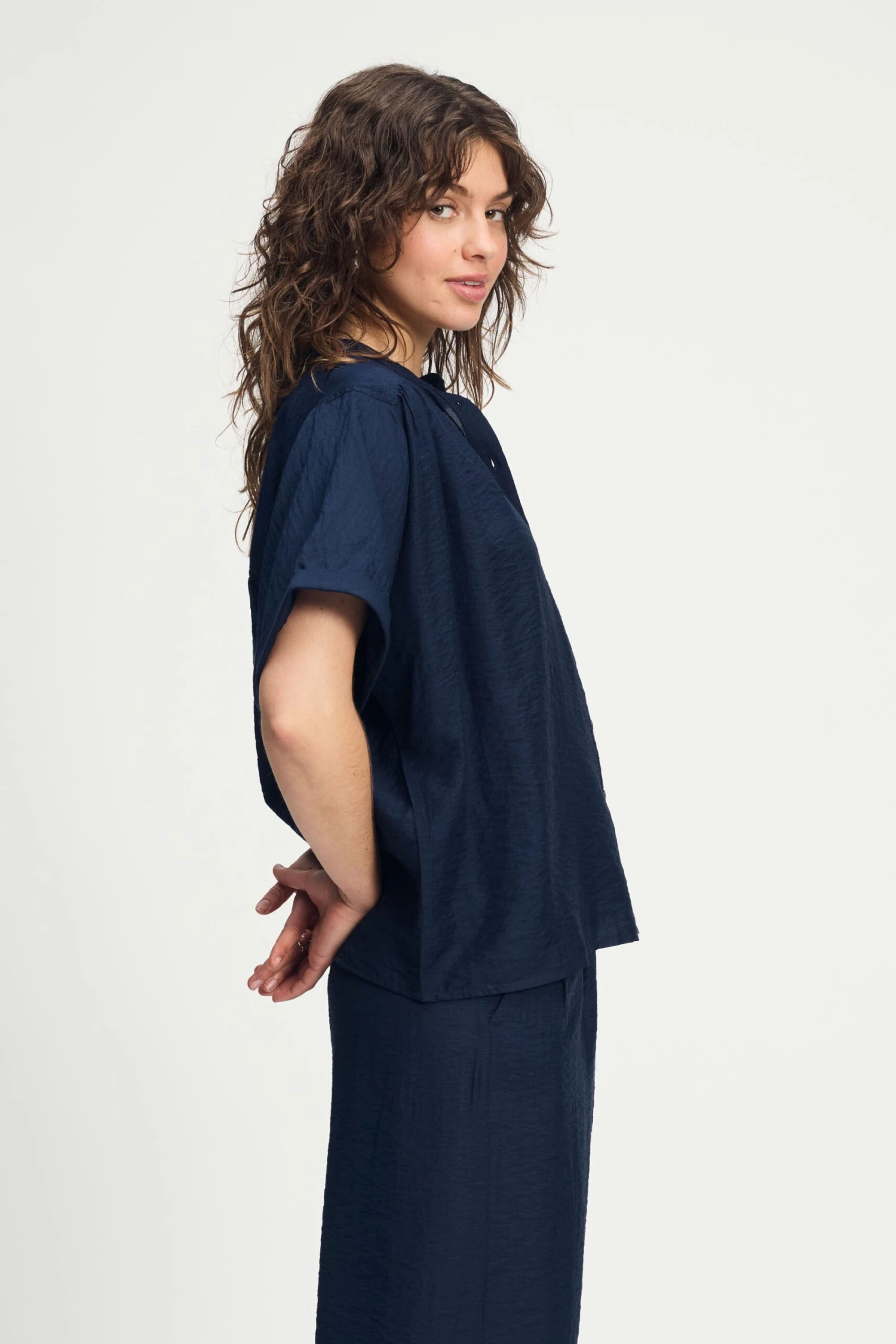 BLOUSE - Deep Dark Blue 5 BLOUSE - Deep Dark Blue - Image 3
