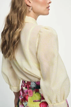 BLOUSE - Lime Dots 15 BLOUSE - Lime Dots -Pom Amsterdam pom amsterdam blouses blouse lime dots 1131705536