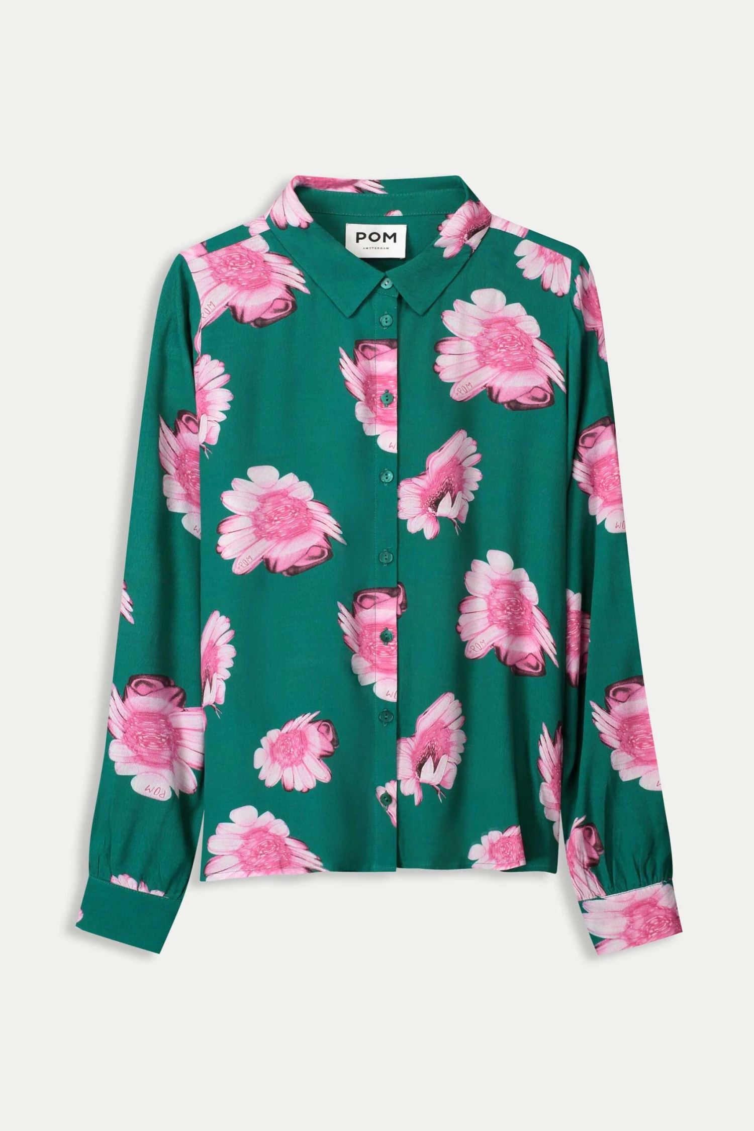 BLOUSE - Mila Meadow Flowers Green 4 BLOUSE - Mila Meadow Flowers Green - Image 2