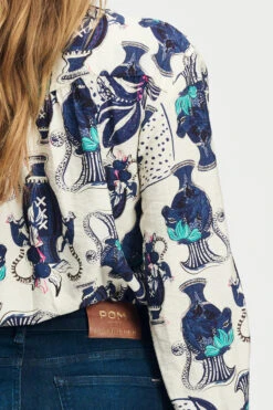 BLOUSE - Milly Vases Cream 13 BLOUSE - Milly Vases Cream -Pom Amsterdam pom amsterdam blouses blouse milly vases cream 1140789356