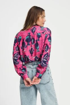 BLOUSE - Milly Vases Pink 11 BLOUSE - Milly Vases Pink -Pom Amsterdam pom amsterdam blouses blouse milly vases pink 72740053320060