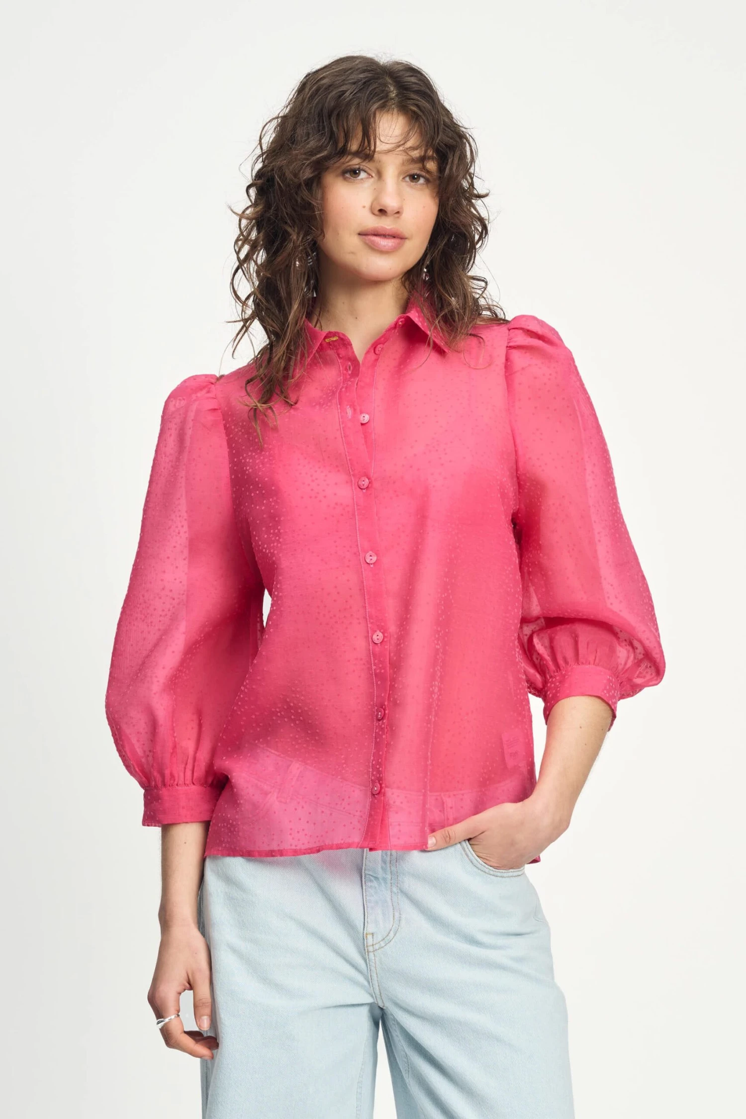BLOUSE - Raspberry Dots 5 BLOUSE - Raspberry Dots - Image 3