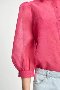 BLOUSE - Raspberry Dots 15 BLOUSE - Raspberry Dots -Pom Amsterdam pom amsterdam blouses blouse raspberry dots 1131705548