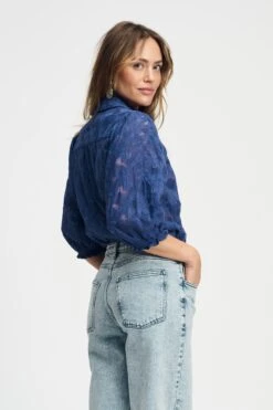 BLOUSE - Sapphire Blue 10 BLOUSE - Sapphire Blue -Pom Amsterdam pom amsterdam blouses blouse sapphire blue 72739644604796