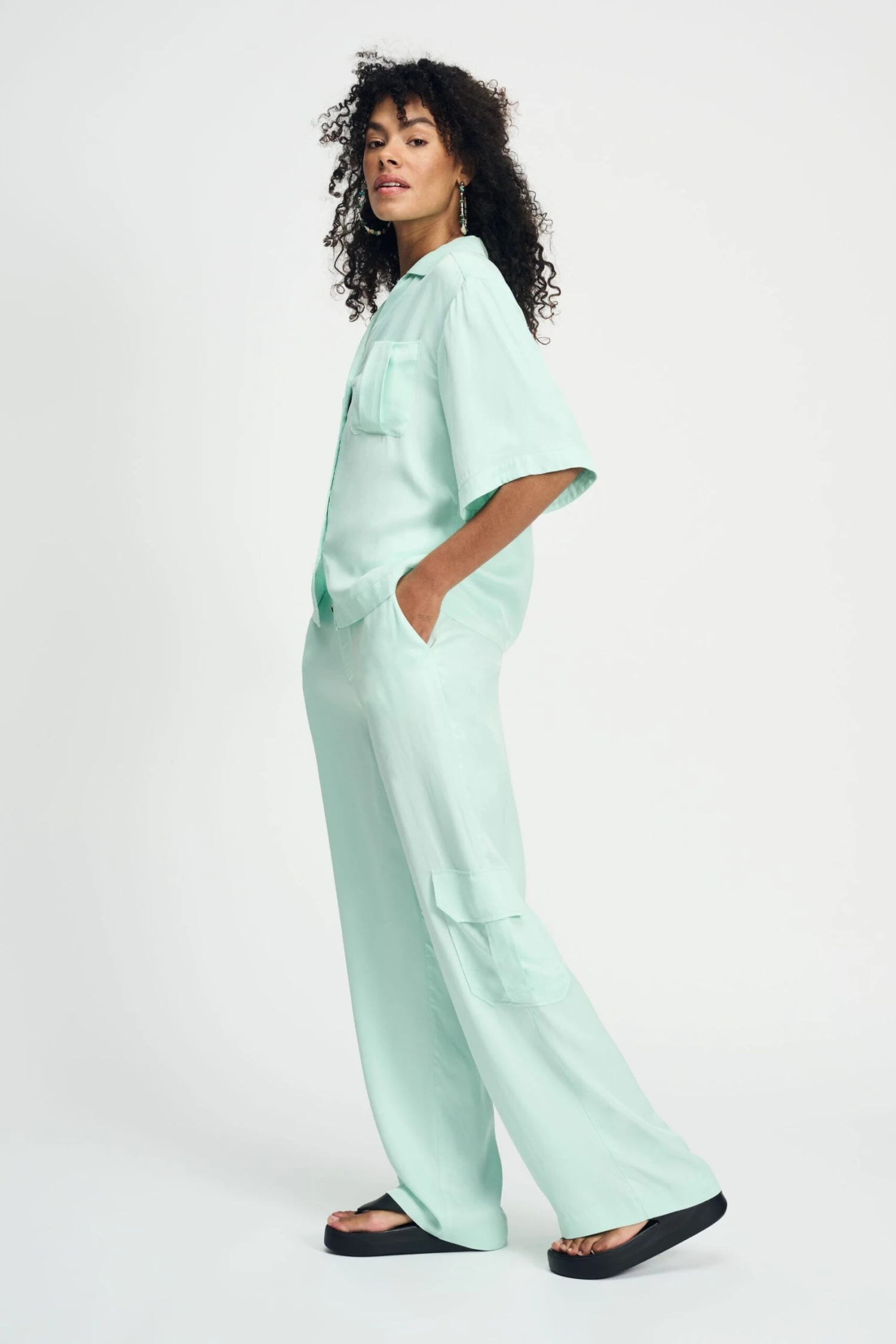 BLOUSE - Satin Fresh Mint 6 BLOUSE - Satin Fresh Mint - Image 4