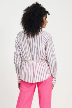 BLOUSE - Striped Poplin Cream 11 BLOUSE - Striped Poplin Cream -Pom Amsterdam pom amsterdam blouses blouse striped poplin cream 1141179264