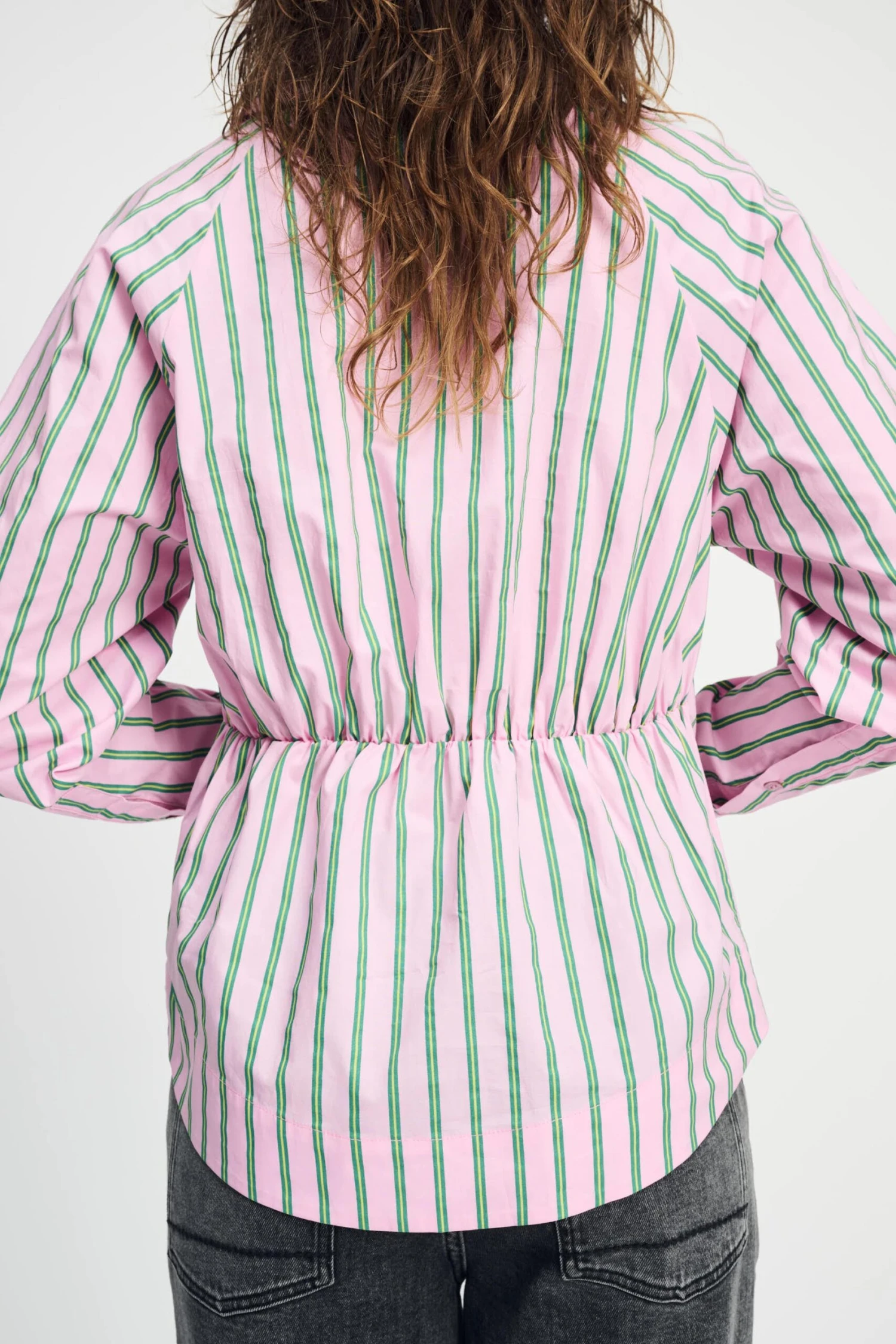 BLOUSE - Striped Poplin Rose Pink 6 BLOUSE - Striped Poplin Rose Pink - Image 4