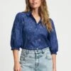 BLOUSE - Sapphire Blue 2 BLOUSE - Sapphire Blue -Pom Amsterdam pom amsterdam blouses blue 34 blouse sapphire blue 72739643556220