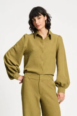 Pom Amsterdam 60 BLOUSE - Bubble Fresh Olive
