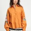 BLOUSE - Lexi Bird Sienna 1 BLOUSE - Lexi Bird Sienna -Pom Amsterdam pom amsterdam blouses brown 34 blouse lexi bird sienna 1144881550