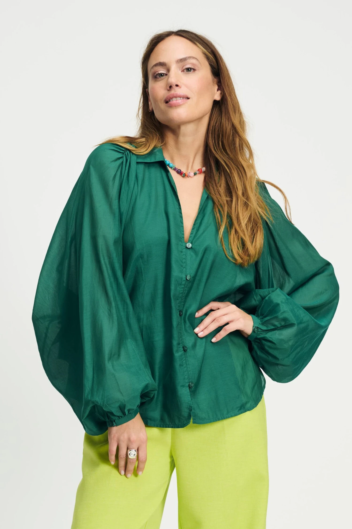 BLOUSE - Lena Meadow Green 3 BLOUSE - Lena Meadow Green