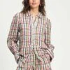 BLOUSE - Brushwork Check Linen 1 BLOUSE - Brushwork Check Linen -Pom Amsterdam pom amsterdam blouses multi colour 34 blouse brushwork check linen 1154327055