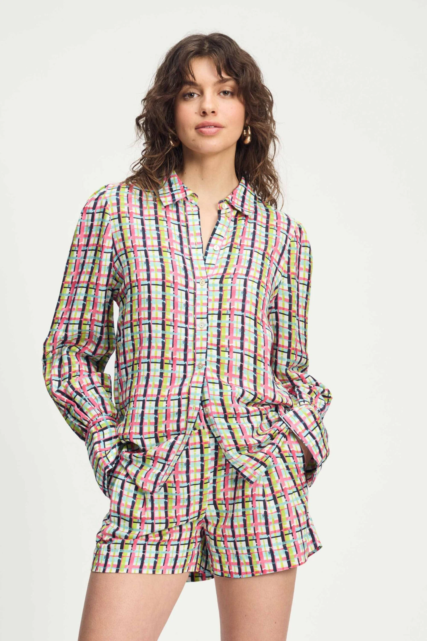BLOUSE - Brushwork Check Linen 3 BLOUSE - Brushwork Check Linen