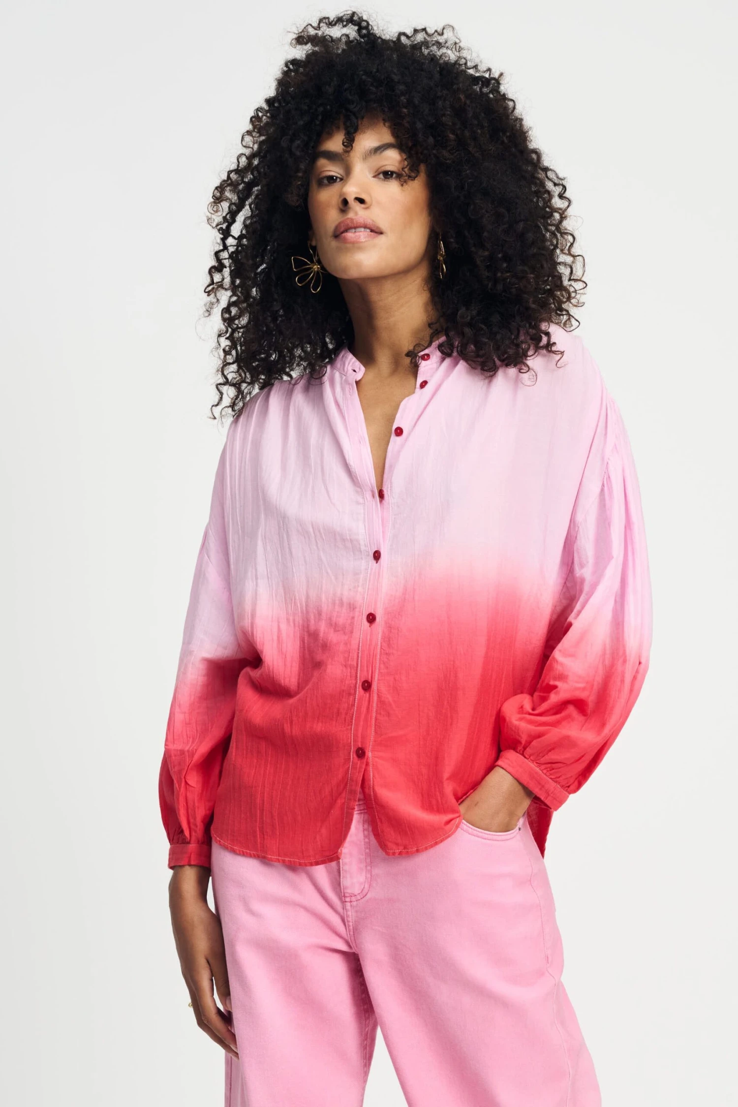 BLOUSE - Faded Scarlet Red 3 BLOUSE - Faded Scarlet Red