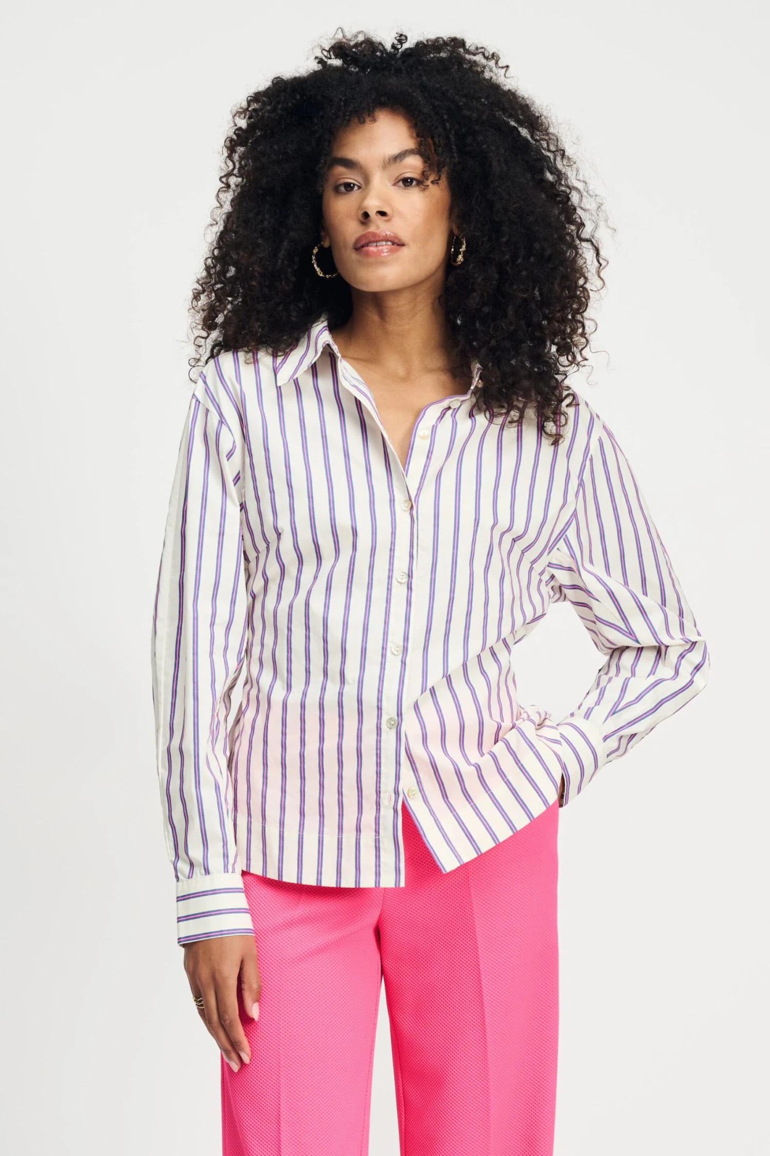 BLOUSE - Striped Poplin Cream 3 BLOUSE - Striped Poplin Cream