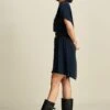 DRESS - Bobby Lynn Dark Navy -Pom Amsterdam pom amsterdam dresses blue 34 dress bobby lynn dark navy 57861106041176