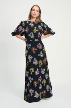 DRESS - Embroidery Sky Black 10 DRESS - Embroidery Sky Black -Pom Amsterdam pom amsterdam dresses dress embroidery sky black 1144823075