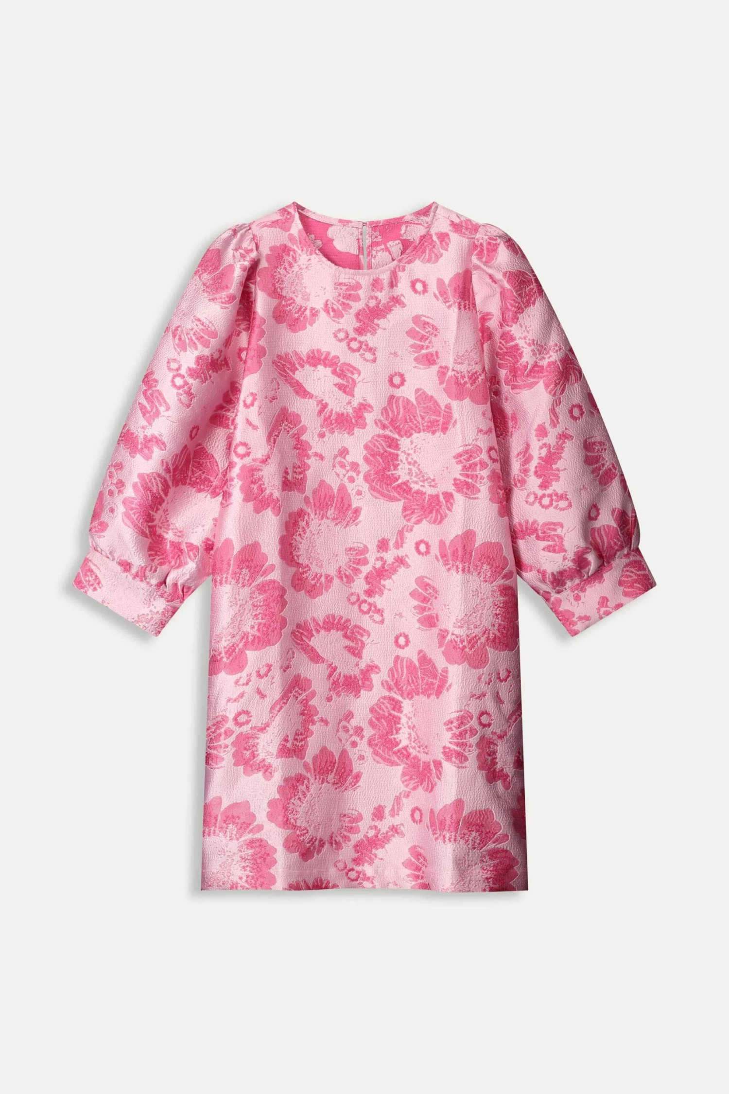 DRESS - Floral Jacquard Raspberry 4 DRESS - Floral Jacquard Raspberry - Image 2