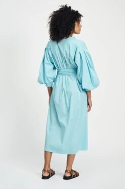 DRESS - Poplin Sky Blue 13 DRESS - Poplin Sky Blue -Pom Amsterdam pom amsterdam dresses dress poplin sky blue 1144823084