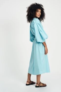 DRESS - Poplin Sky Blue 12 DRESS - Poplin Sky Blue -Pom Amsterdam pom amsterdam dresses dress poplin sky blue 1144823085