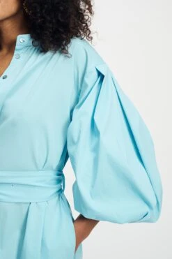 DRESS - Poplin Sky Blue 11 DRESS - Poplin Sky Blue -Pom Amsterdam pom amsterdam dresses dress poplin sky blue 1144823086