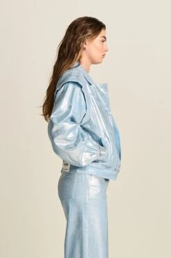 JACKET - Denim Metallic 12 JACKET - Denim Metallic -Pom Amsterdam pom amsterdam jackets jacket denim metallic 55375454404952