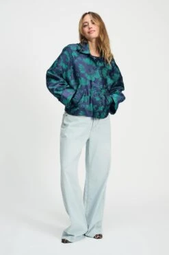 JACKET - Floral Jacquard Fresh Blue 13 JACKET - Floral Jacquard Fresh Blue -Pom Amsterdam pom amsterdam jackets jacket floral jacquard fresh blue 1140789314