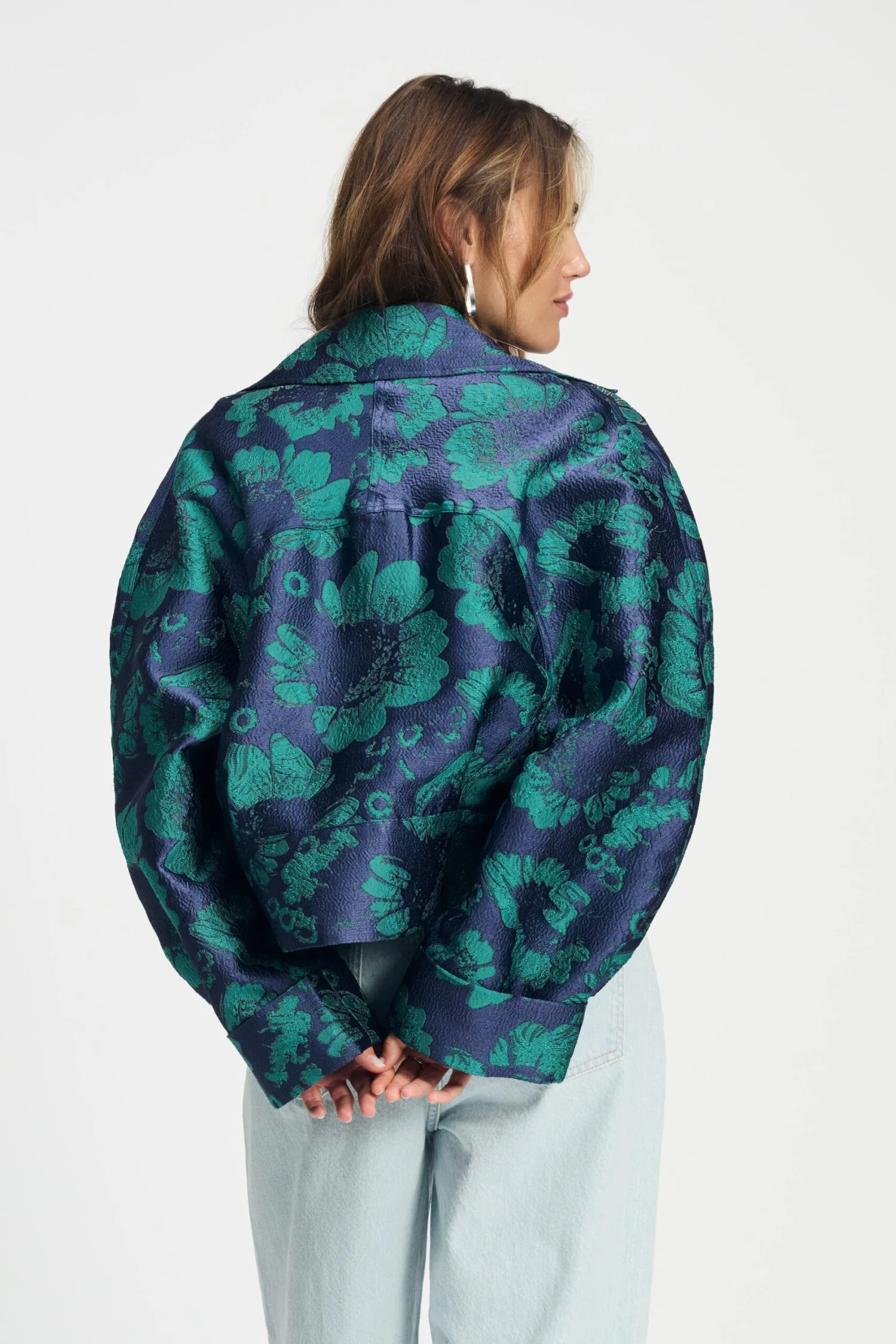 JACKET - Floral Jacquard Fresh Blue 7 JACKET - Floral Jacquard Fresh Blue - Image 5