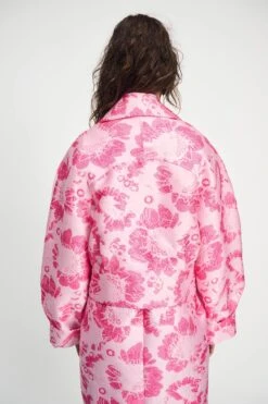 JACKET - Floral Jacquard Raspberry 13 JACKET - Floral Jacquard Raspberry -Pom Amsterdam pom amsterdam jackets jacket floral jacquard raspberry 1141179256