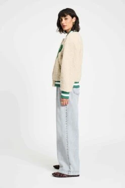 JACKET - Teddy Baseball Ecru 11 JACKET - Teddy Baseball Ecru -Pom Amsterdam pom amsterdam jackets jacket teddy baseball ecru 1186215034