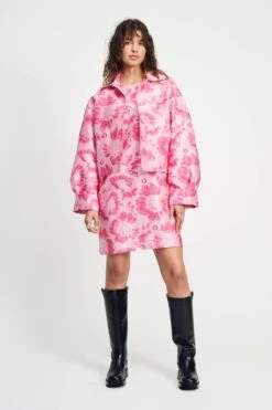 JACKET - Floral Jacquard Raspberry