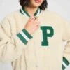 JACKET - Teddy Baseball Ecru 2 JACKET - Teddy Baseball Ecru -Pom Amsterdam pom amsterdam jackets white 34 jacket teddy baseball ecru 1186215037
