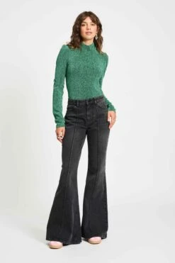 JEANS - Flare Washed Black