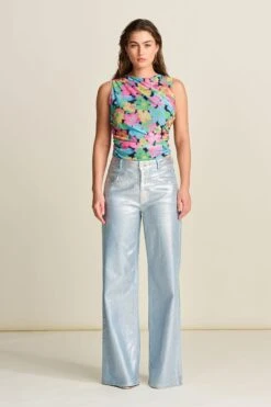 JEANS - Wide Leg Denim Metallic