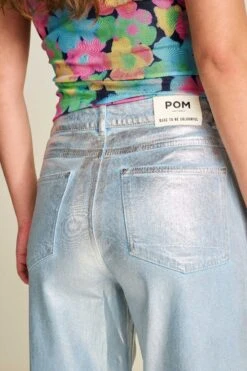JEANS - Wide Leg Denim Metallic 13 JEANS - Wide Leg Denim Metallic -Pom Amsterdam pom amsterdam jeans jeans wide leg denim metallic 55378798543192