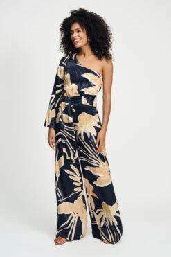 JUMPSUIT - One Shoulder Artisan Sand 14 JUMPSUIT - One Shoulder Artisan Sand -Pom Amsterdam pom amsterdam jumpsuits jumpsuit one shoulder artisan sand 1155803296