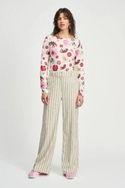 PANTS - Striped Cream