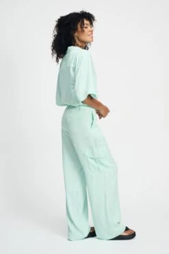 PANTS - Satin Fresh Mint 11 PANTS - Satin Fresh Mint -Pom Amsterdam pom amsterdam pants pants satin fresh mint 1144823039