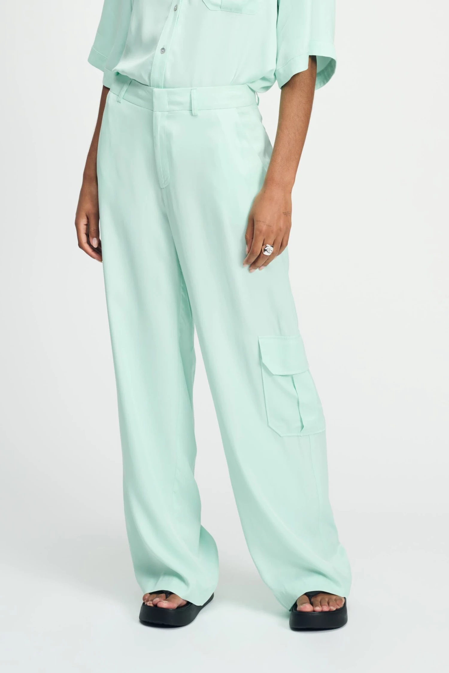 PANTS - Satin Fresh Mint 5 PANTS - Satin Fresh Mint - Image 3