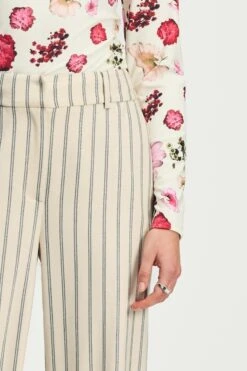PANTS - Striped Cream 15 PANTS - Striped Cream -Pom Amsterdam pom amsterdam pants pants striped cream 1130662520