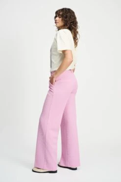 PANTS - Wide Leg Rose Pink -Pom Amsterdam pom amsterdam pants pants wide leg rose pink 1130662908