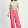 PANTS - Raspberry Linen 2 PANTS - Raspberry Linen -Pom Amsterdam pom amsterdam pants pink 34 pants raspberry linen 1154327067