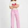 PANTS - Wide Leg Rose Pink 2 PANTS - Wide Leg Rose Pink -Pom Amsterdam pom amsterdam pants pink 34 pants wide leg rose pink 1130662905