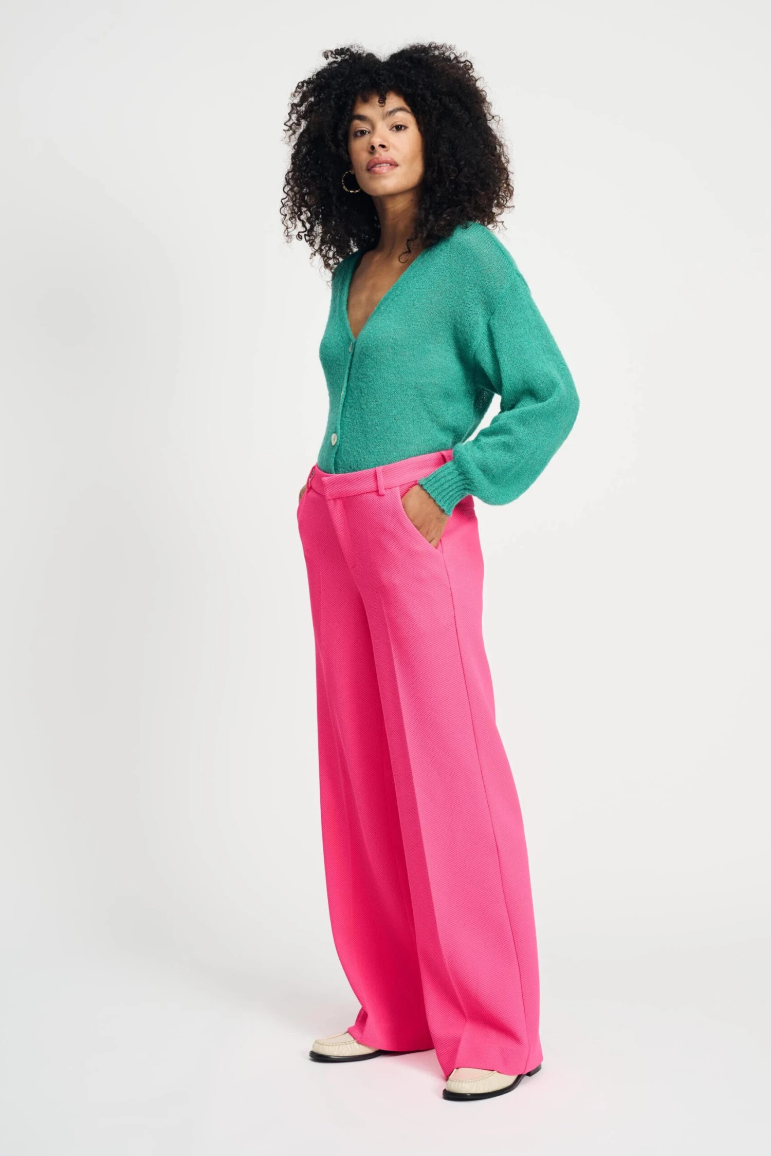 PANTS - Wide Leg Vibrant Pink 3 PANTS - Wide Leg Vibrant Pink